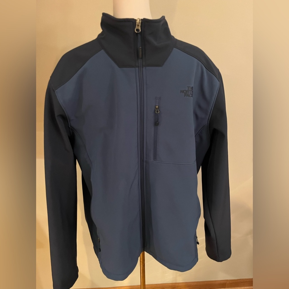 North Face Jacket Mens XL Blue WindWall Apex Bionic Softshell Fleece Lined